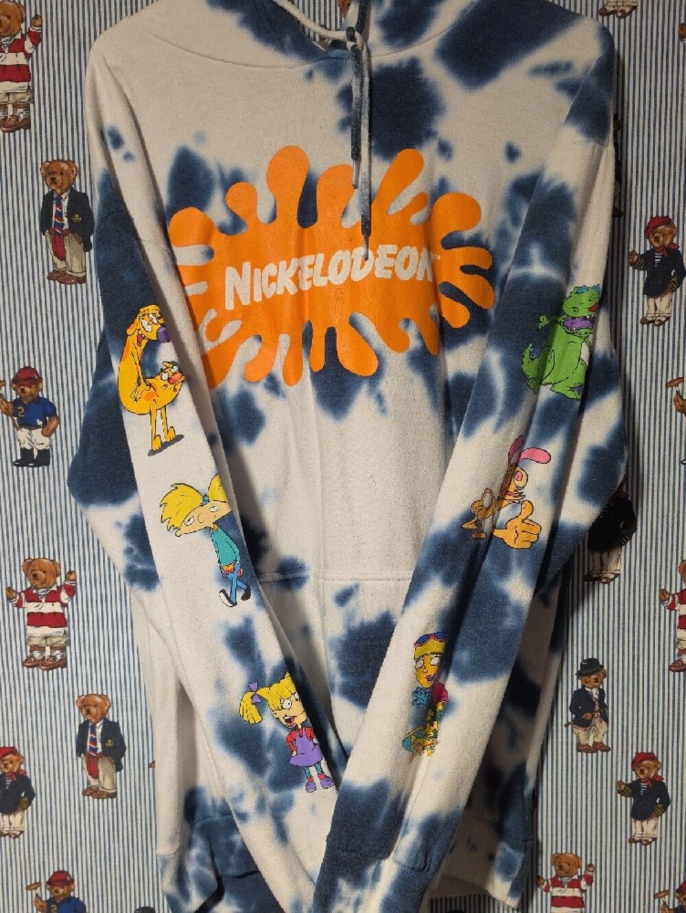Nickelodeon Navy and Orange Tie-Dye Hoodie